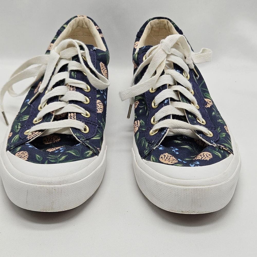 Keds x Rifle Paper Co Women's‎ Size 7.5 Sneakers Blue Peonies Floral Print Shoes - Picture 5 of 12